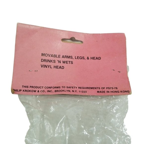 Vintage Doll Lovables in Packaging Hong Kong Vinyl African American with Bottle - Picture 9 of 12